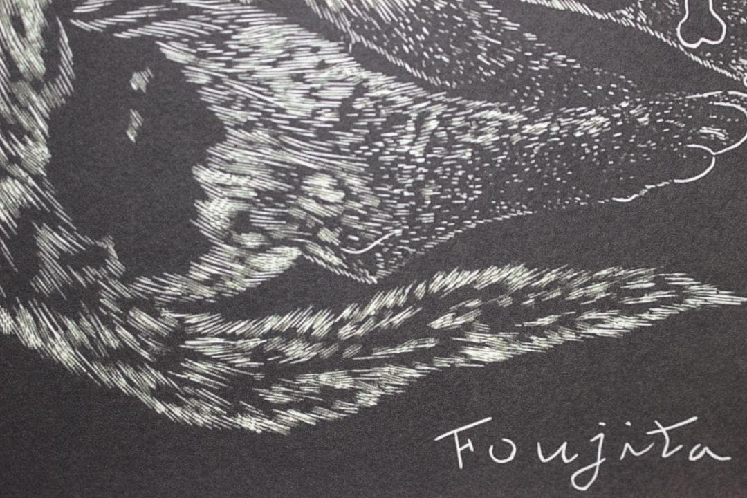 藤田嗣治 エスタンプリトグラフ 黒い猫 7/100