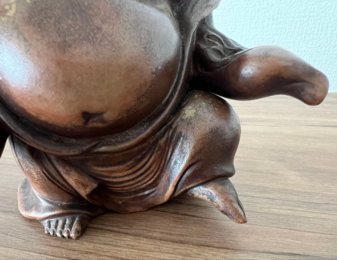 伊部焼 布袋香炉 梅景作 縁起物 七福神 箱付き アンティーク