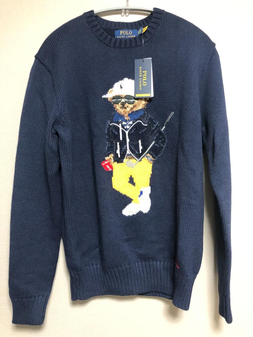 未使用 ポロベアコットンブレンドセーター XS ゴルフ RLX POLO