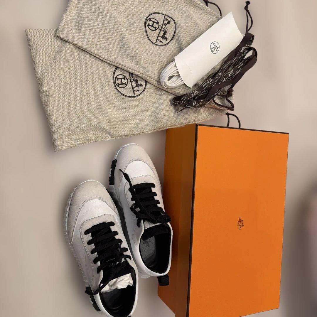 Hermès ホワイトレザー スニーカー　バウンシング 26.5