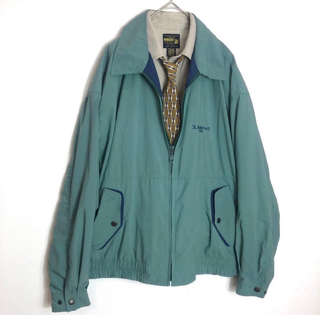St.Andrews LINKS ゴルフブルゾン　刺繍ロゴ　レトロ　グリーン
