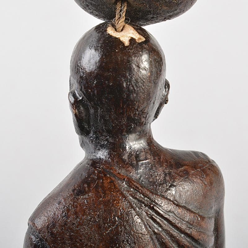 中国　唐木紫壇製　仏像雕　装飾品　置物　M　R7107E