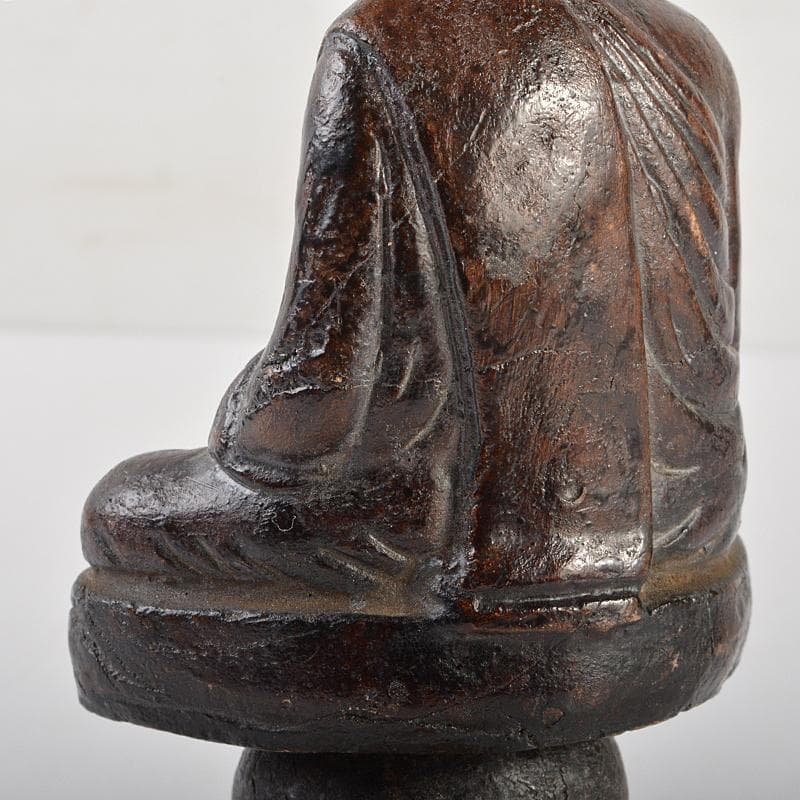 中国　唐木紫壇製　仏像雕　装飾品　置物　M　R7107E