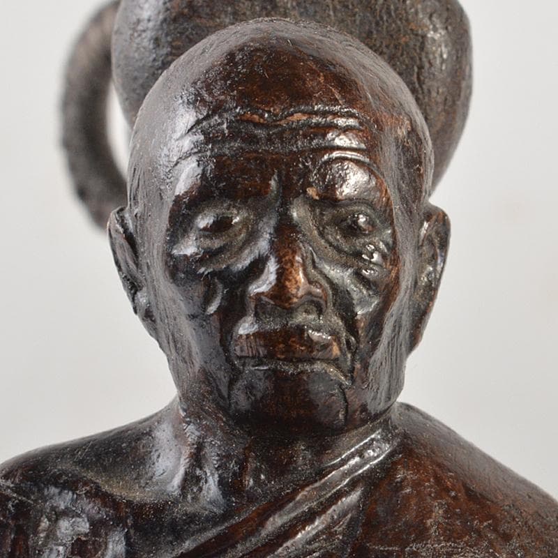 中国　唐木紫壇製　仏像雕　装飾品　置物　M　R7107E