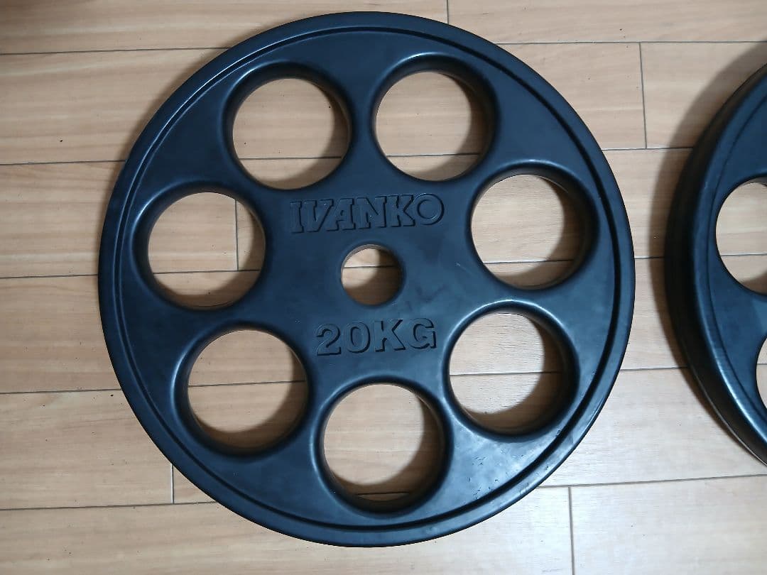 ②IVANKOイヴァンコ ラバープレート20kg x1枚穴径50mm(同時購入)
