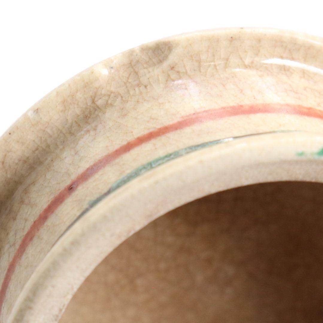 古清水焼 草花文茶壷　V805