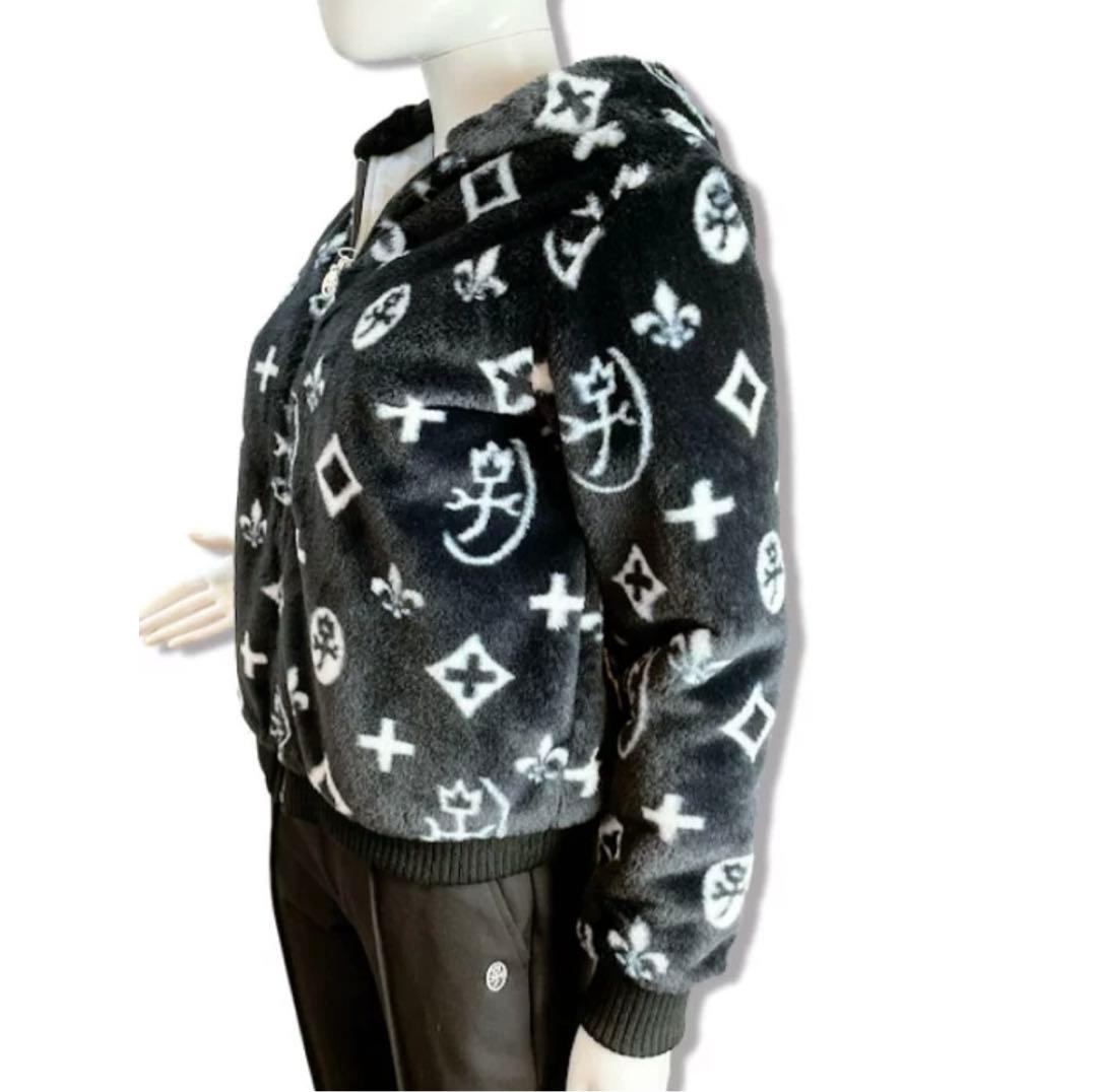 カステルバジャック モノグラムエコファーブルゾン 黒