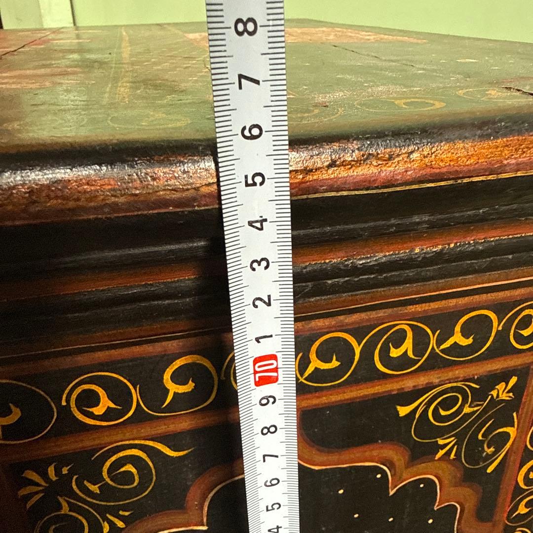 k*u様 ★インド 手描き装飾の木製タンス キャビネット 家具 アンティーク 格