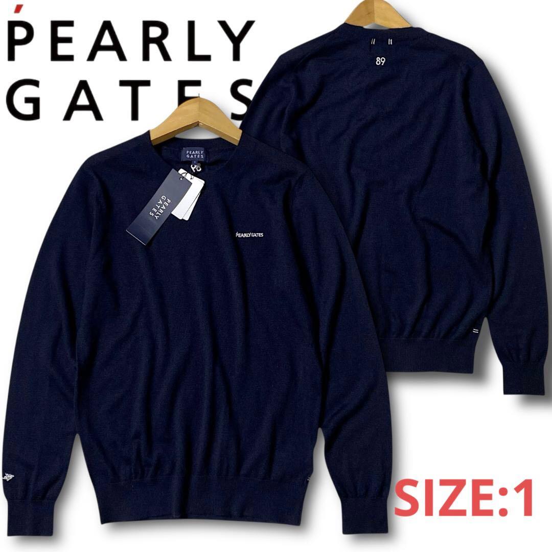 1 パーリーゲイツ 定4.1万 保温 カシミヤ ローゲージ ニット セーター 紺