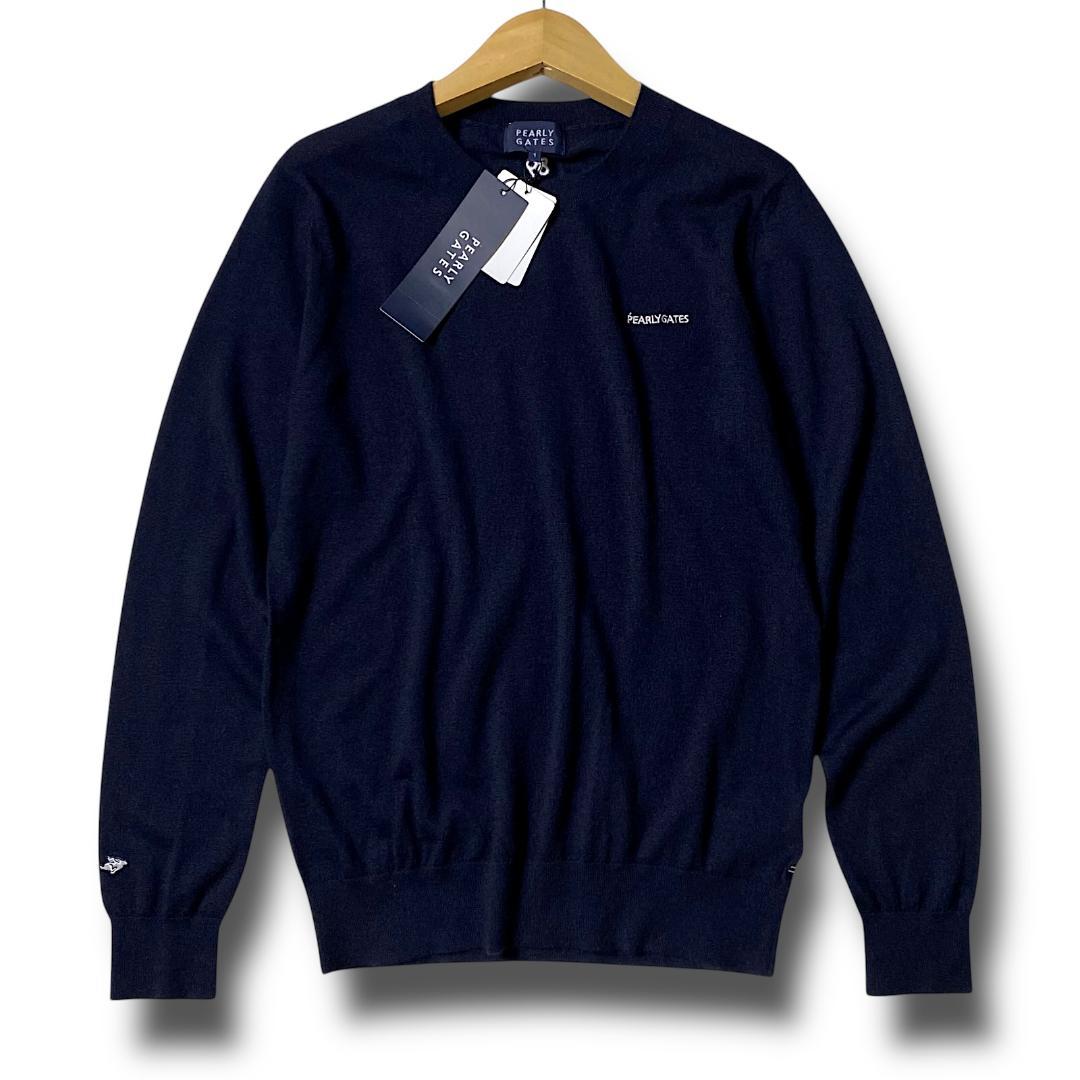 1 パーリーゲイツ 定4.1万 保温 カシミヤ ローゲージ ニット セーター 紺