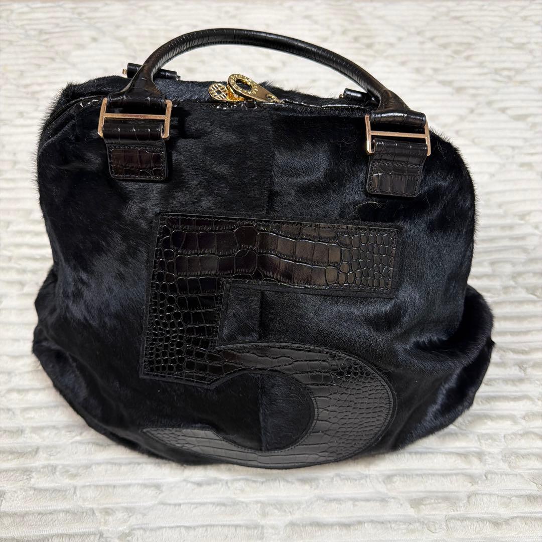 muta ムータ　No5 ハンドバッグ ゴルフバッグ ハラコ　クロコ 美品