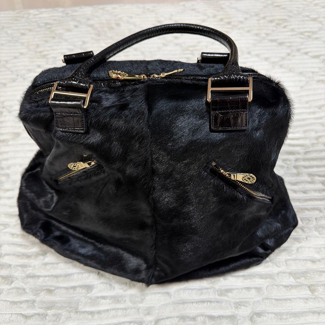 muta ムータ　No5 ハンドバッグ ゴルフバッグ ハラコ　クロコ 美品