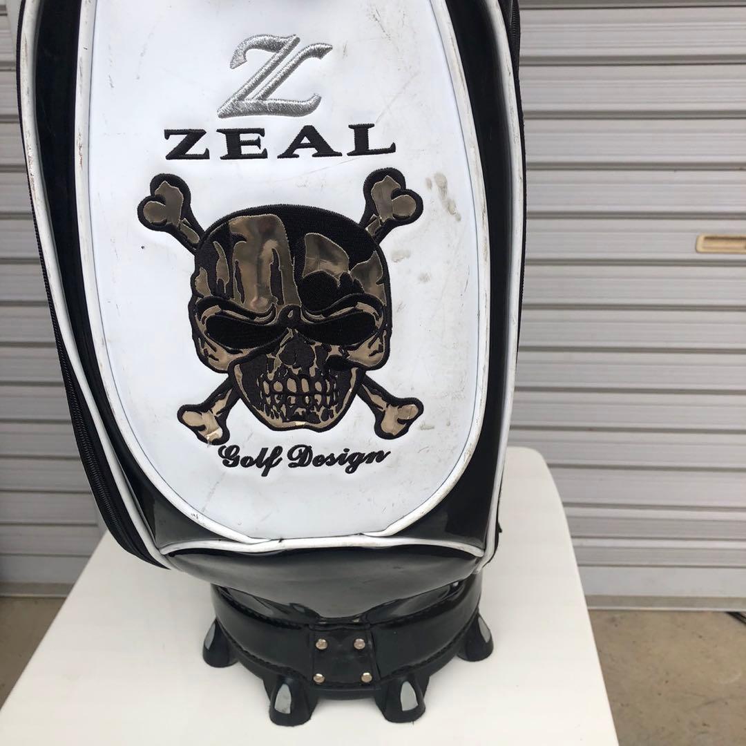 ゴルフバッグ キャディバッグ ZEAL ジール スカル 合成皮革 エナメル