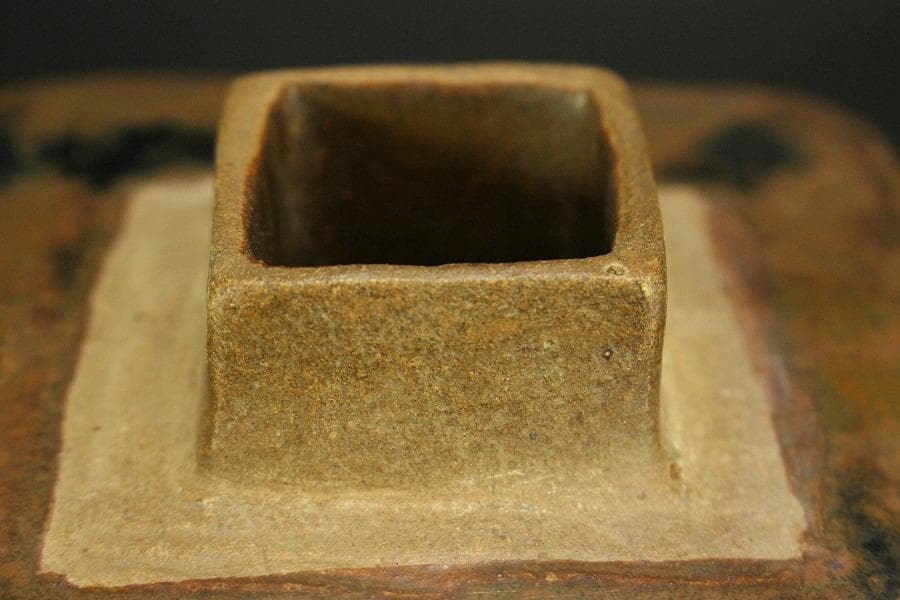 中国美術 鉄釉 茶 四方 茶壷 煎茶(AZ996)