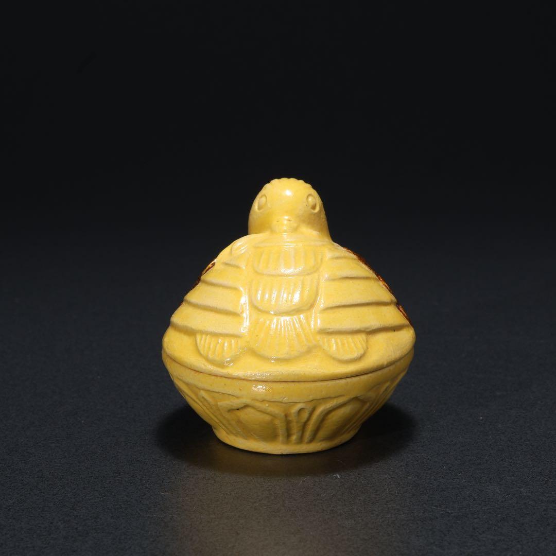 香合　交趾　花喰鳥香合　十代大樋長左衛門　共箱　R1668ダP