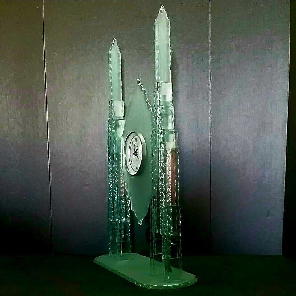 MURANO ムラノ ガラス 氷山 モチーフ 振り子時計 ベネチアン ムラーノ