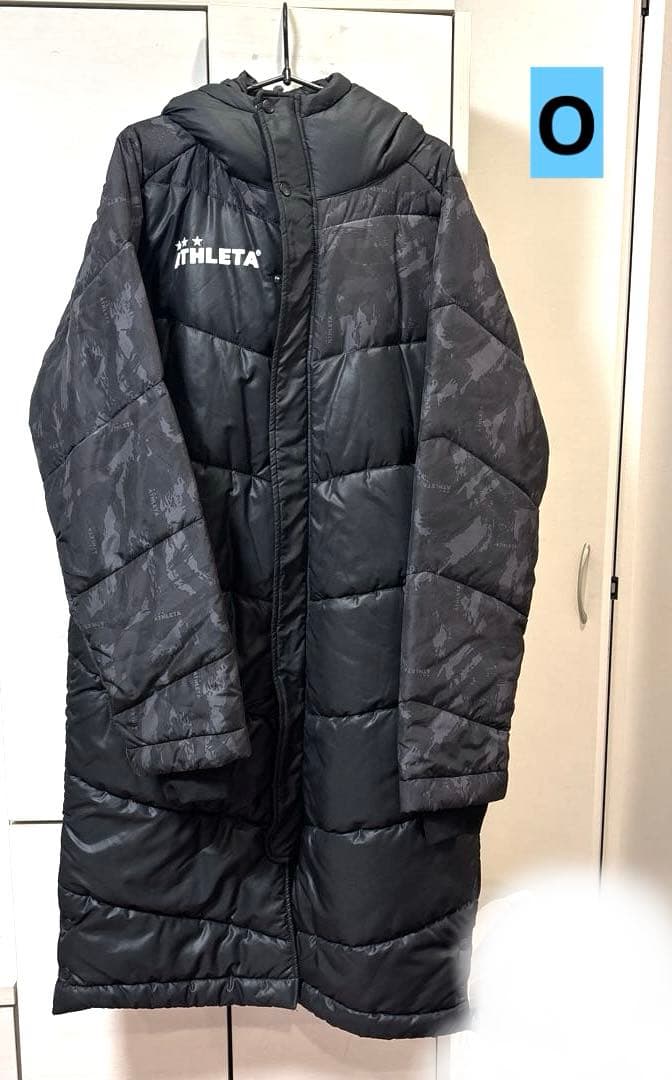 アスレタ ATHLETA ベンチコート サイズO 黒 サッカー