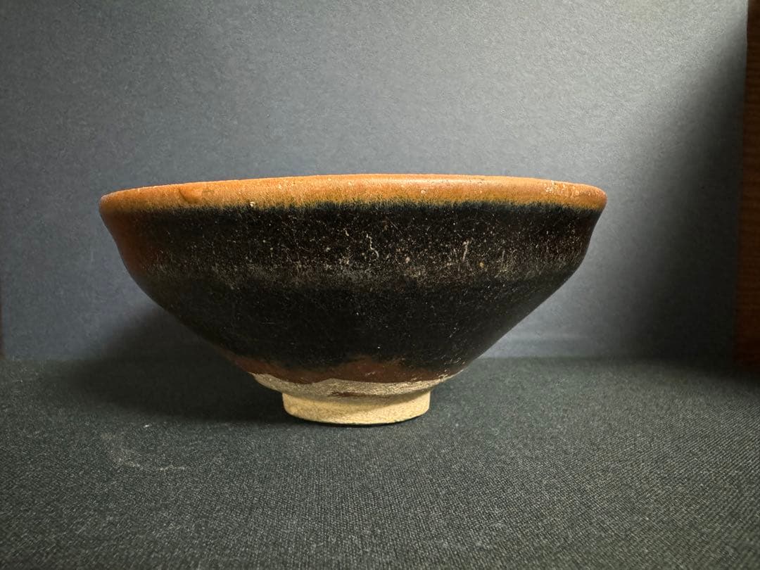 中国骨董　宋　天目茶碗　建窯　湯呑　茶道具　唐物　旧家蔵出し(N-16)