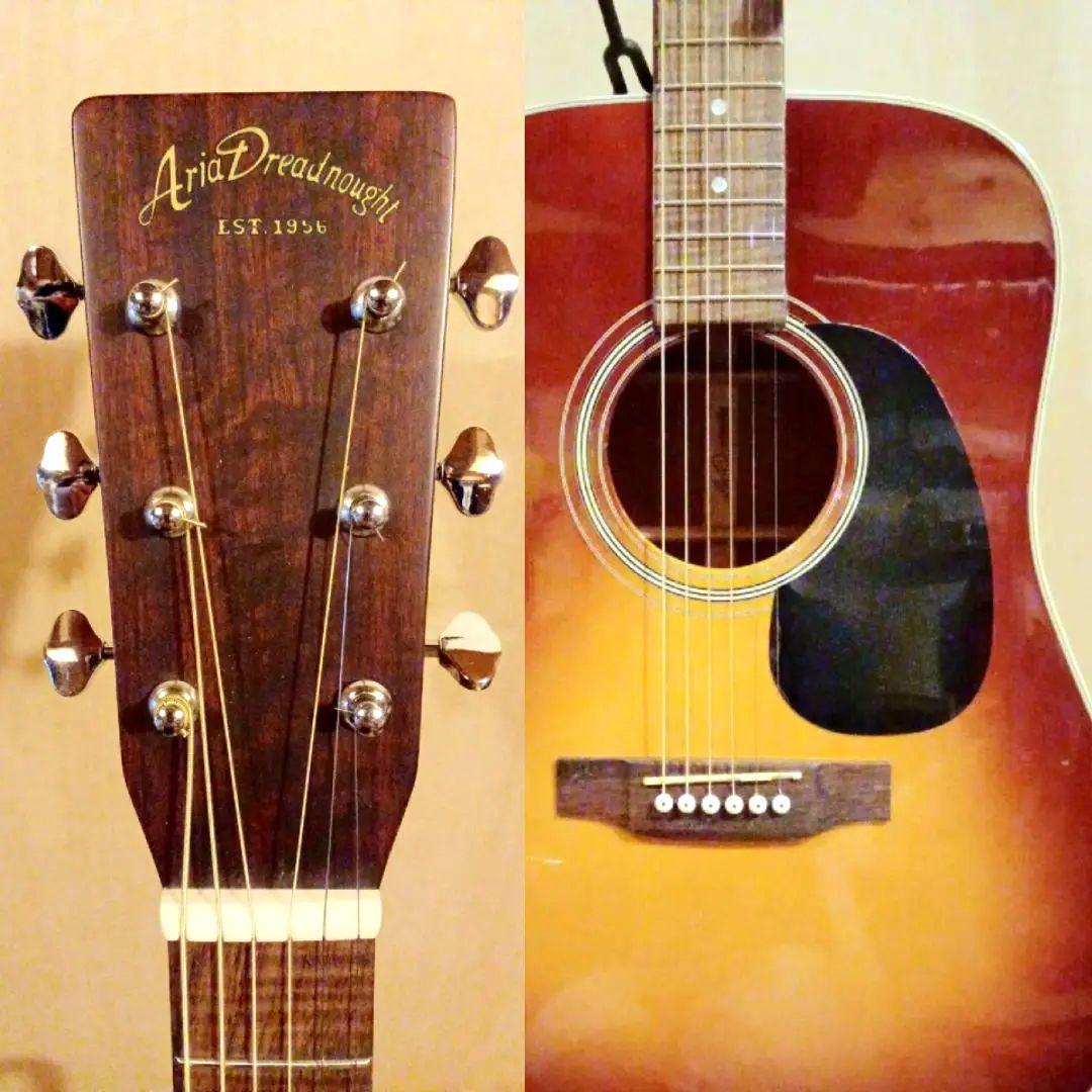 【送料込】【美品】アリア　ドレッドノート　ARIA　トップ単板　低弦高　整備済