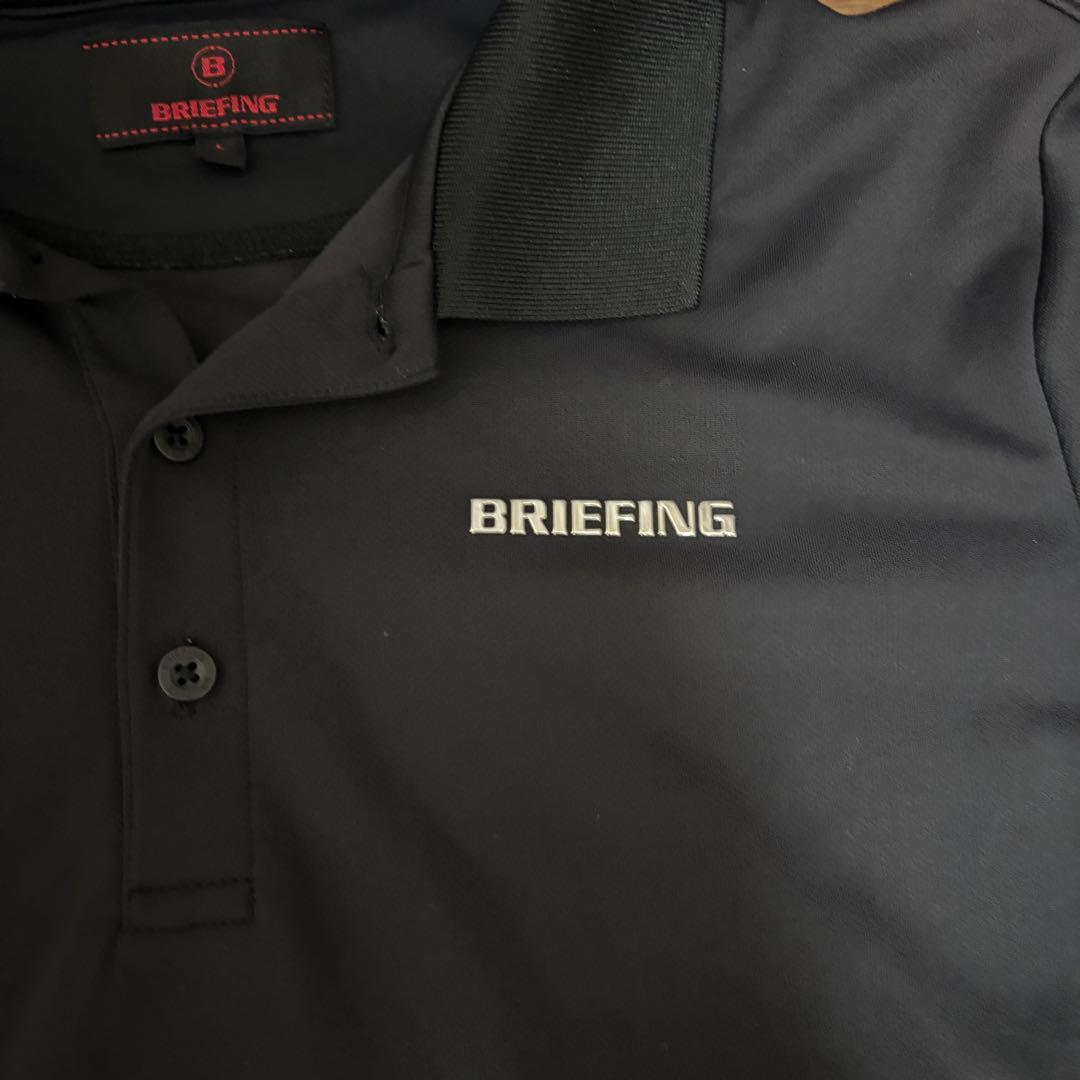 BRIEFING バイカラーポロシャツ ブラック×ホワイト　 Lサイズ