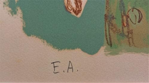 田村孝之介 「フランス人形」 昭和53年石版のオリジナル作品　真作