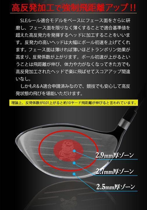 ヘッドのみ： ドクロ輝くワル専用! 実質高反発の激飛び適合! ダイナゴルフ 悪童