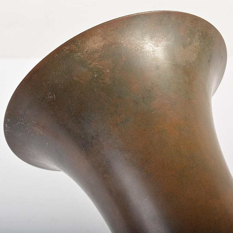 人間国宝　長野垤志作　青銅　象足花生　花瓶　共箱　U　R7307