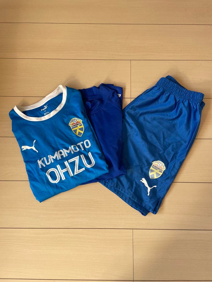 大津高校 サッカー部 トレーニングウェア 青 半袖＋パンツ