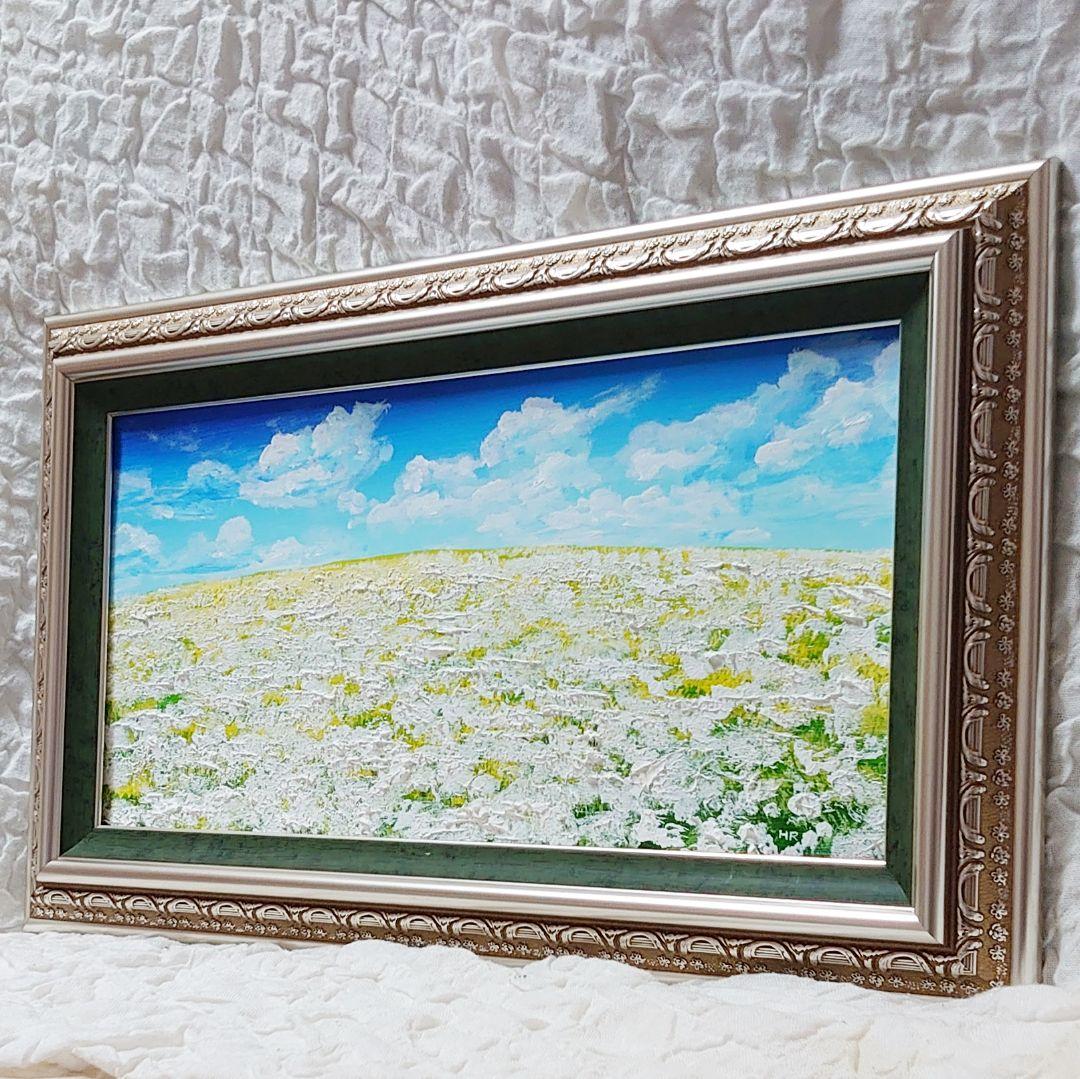 油絵 絵画【白いお花畑】