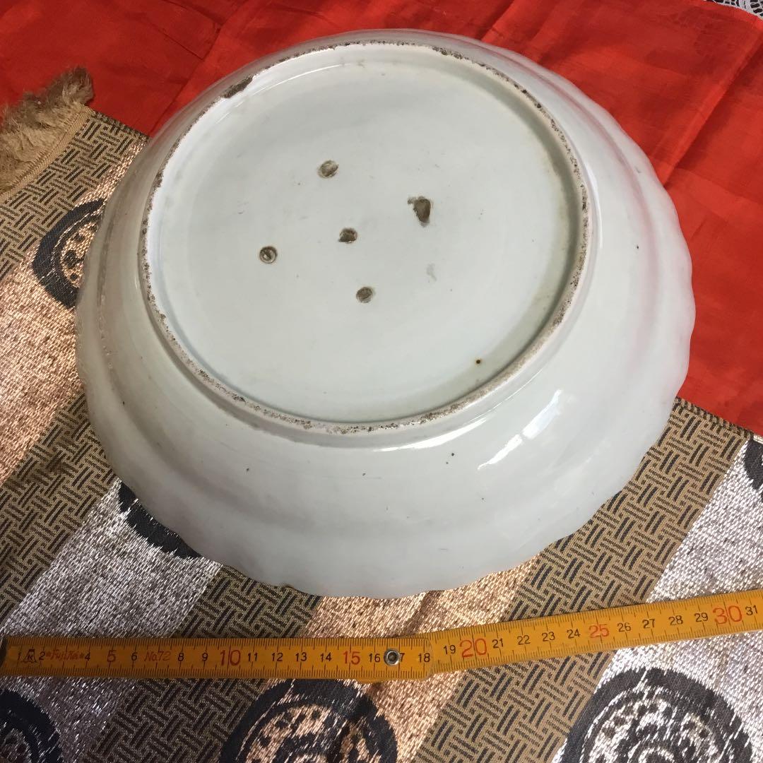 古伊万里 青磁 山水大皿 江戸時代