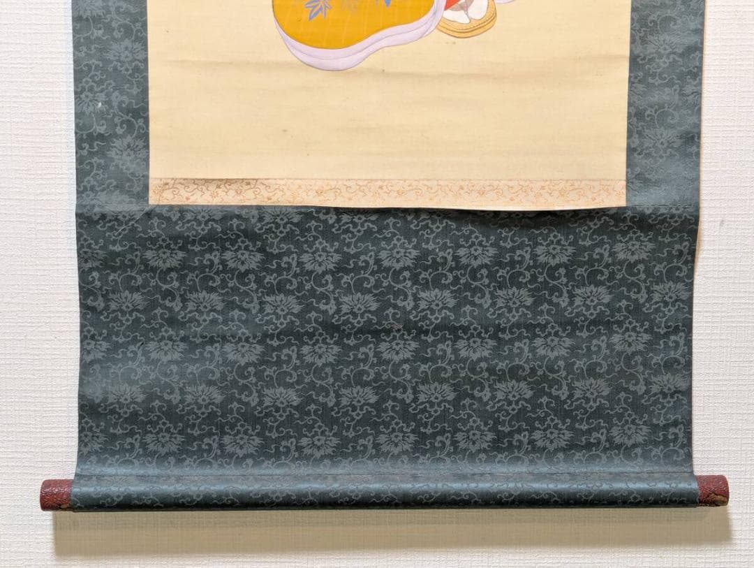 【模写】掛軸　川勝春章　美人画　日本画　浮世絵師　浮世絵派　合箱入　U31