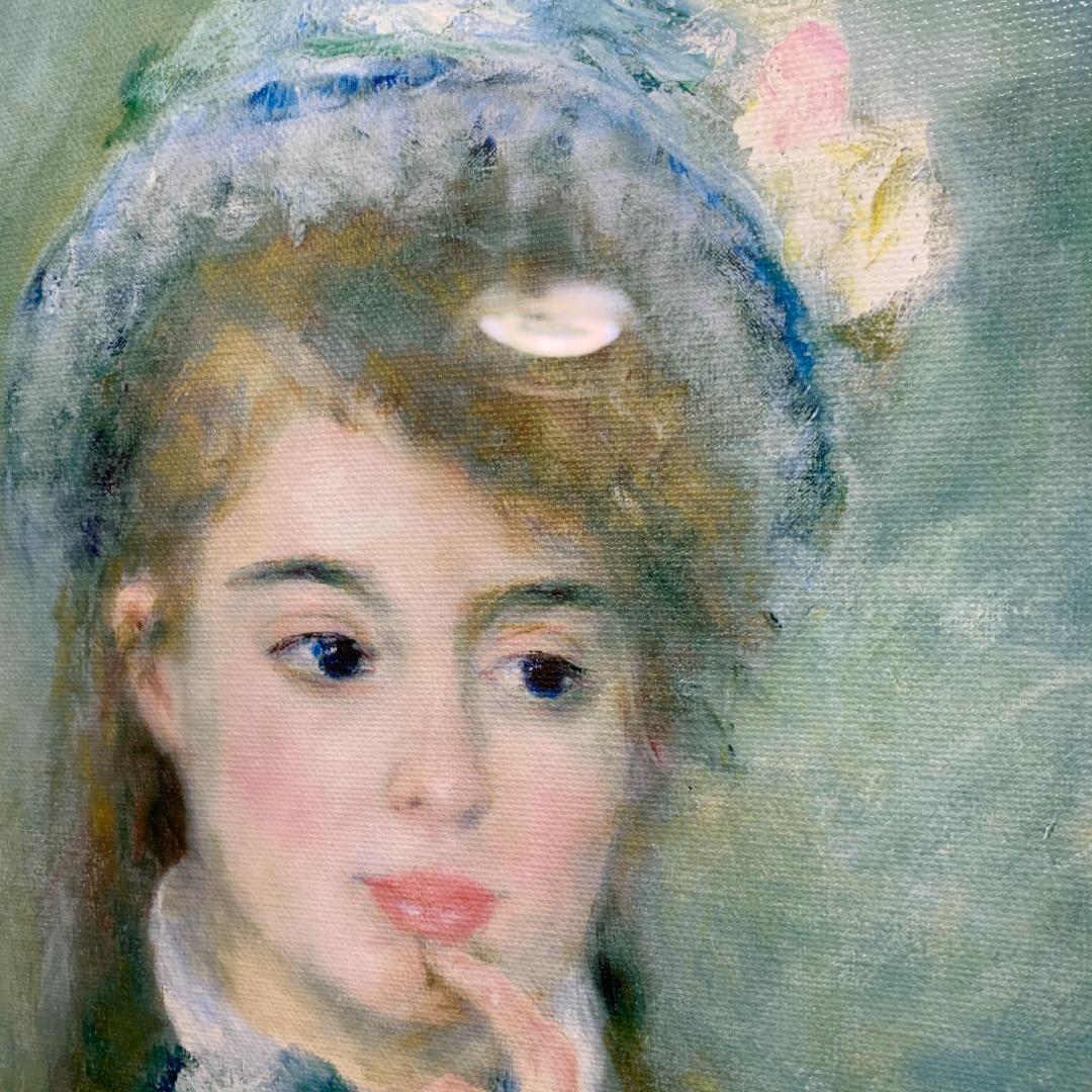 ルノワール 若い娘の肖像 油絵直筆仕上げ　ゴールド額縁 複製画