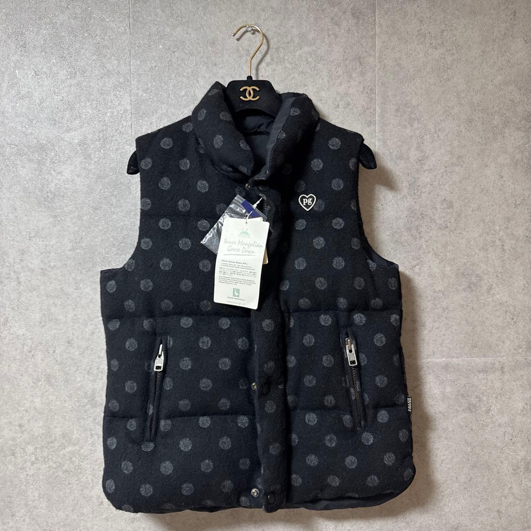 【極美品】パーリーゲイツ ダウンベスト グースダウン ドット柄 サイズ1 希少
