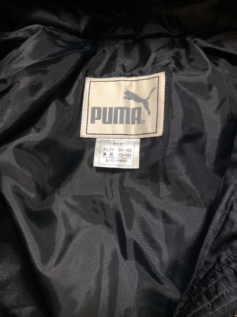 PUMA ダウンコート ベンチコート 黒×赤 浦和レッズ 　JASPO　Ｌ-Ｏ