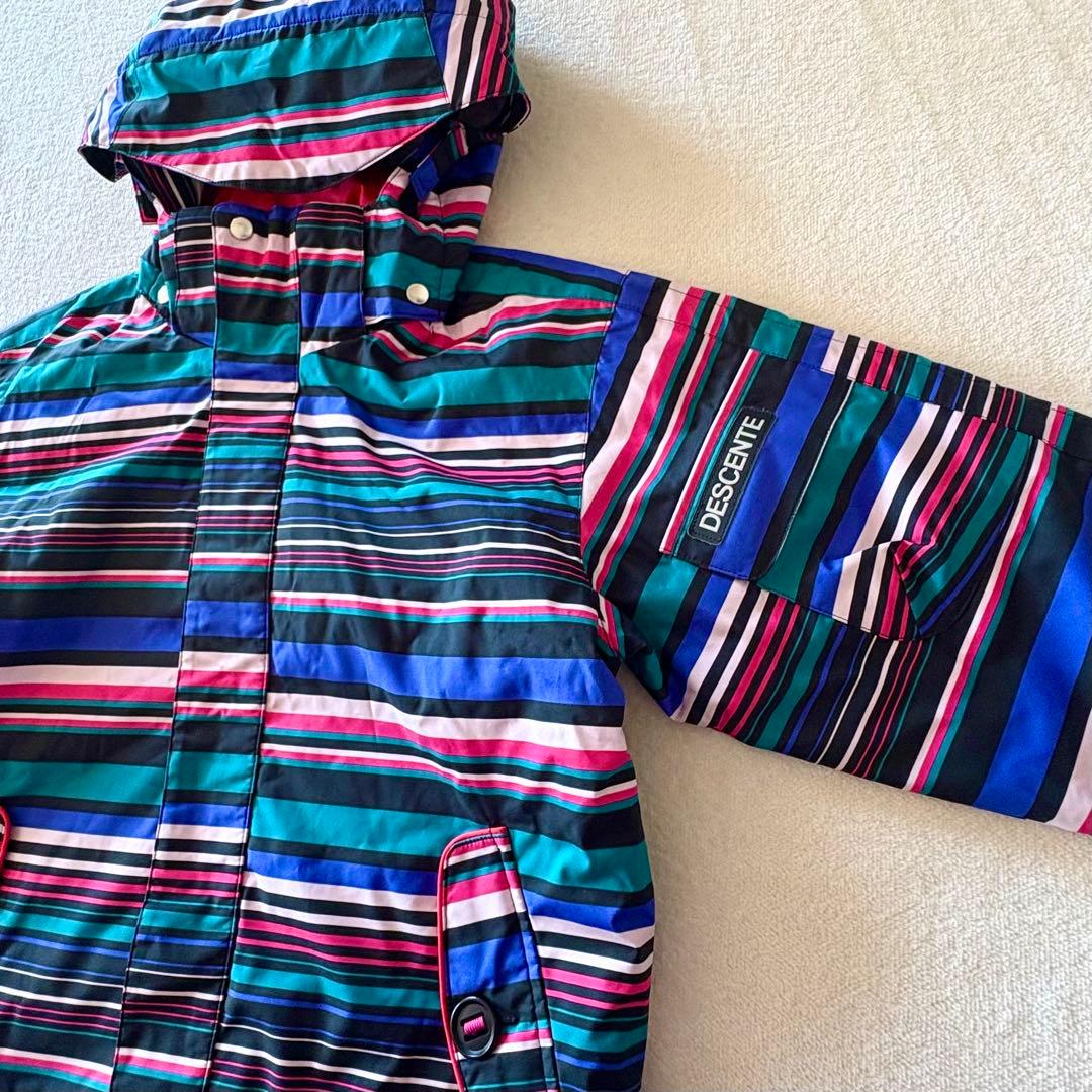 140 デサント　スキー　スノーボード　上下セット　ブルー　ブラック　ボーダー