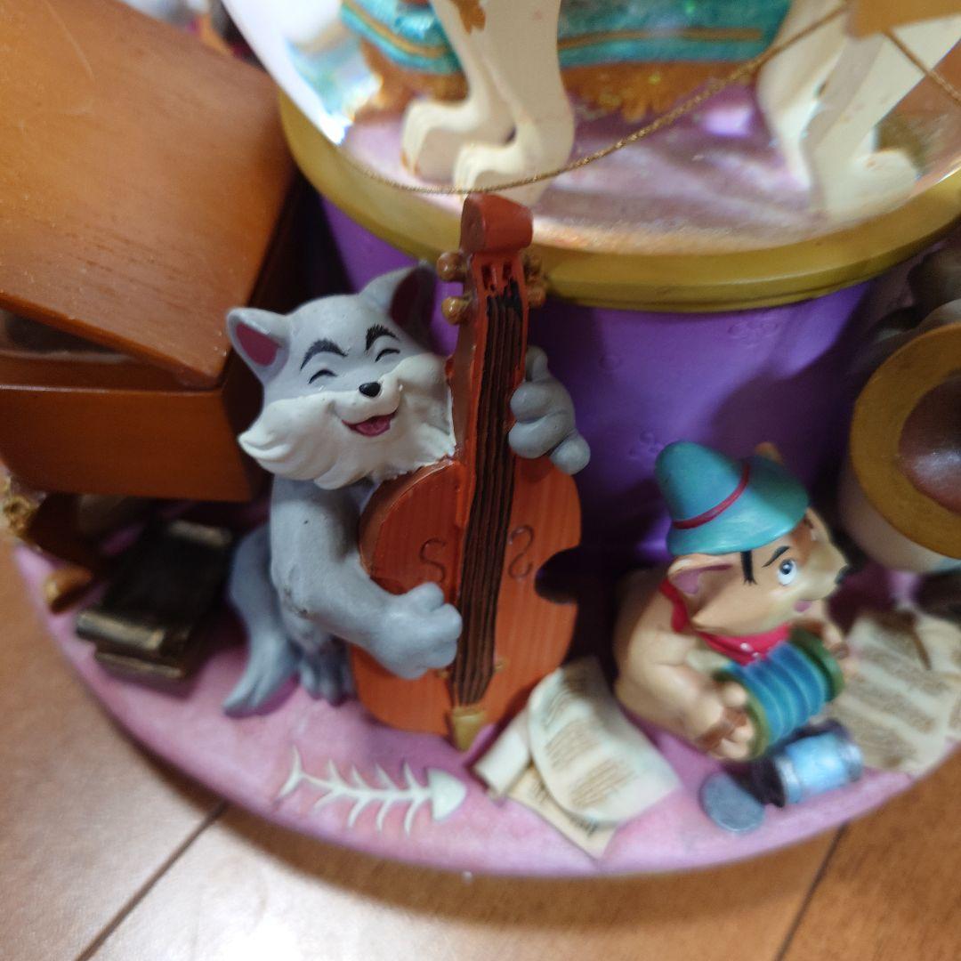 【レア美品】ディズニー おしゃれキャット スノードーム型オルゴールスノーグローブ