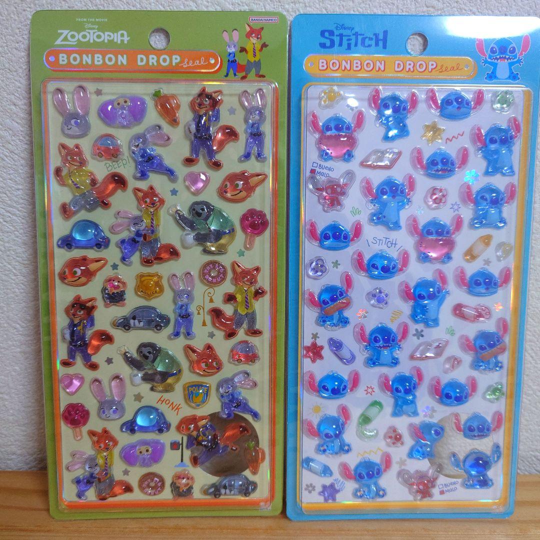 ボンボンドロップシール スティッチ ズートピア プーさん ベイマックス