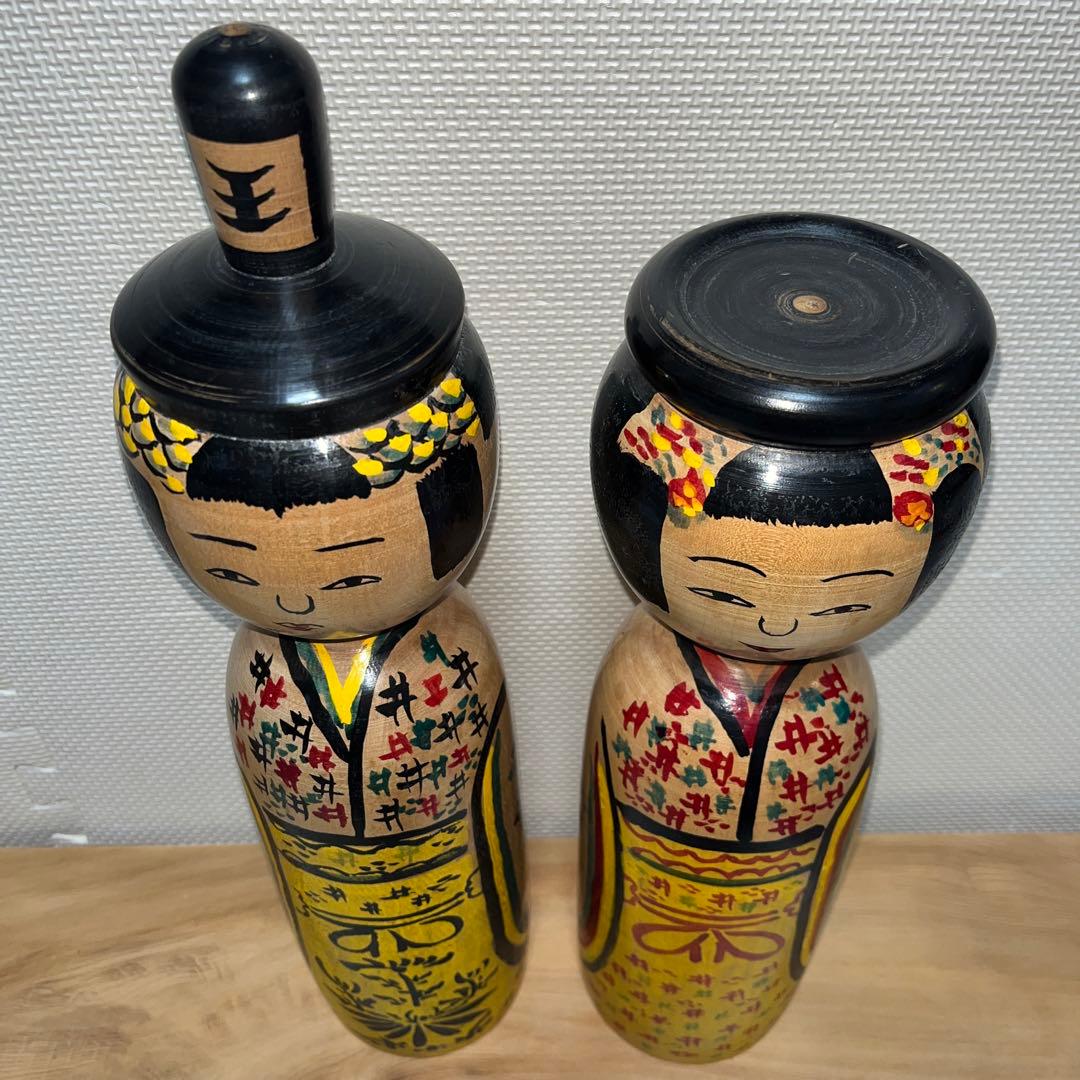 木地山こけし　⭕️超レア夫婦(女男)こけし　現代の名工　小椋久太郎　伝統こけし