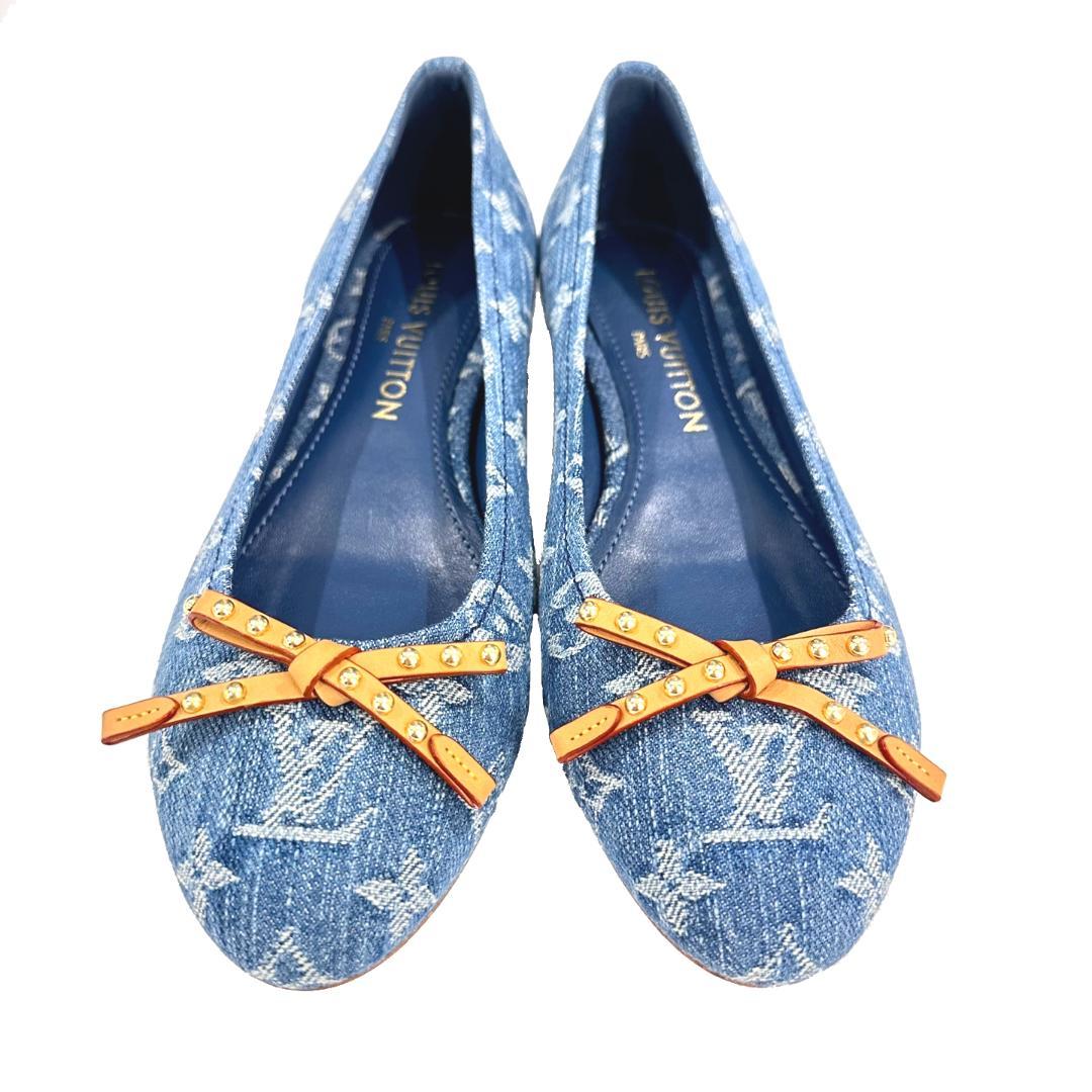 【未使用品】LOUIS VUITTON ヴィトン デニムバレリーナシューズ