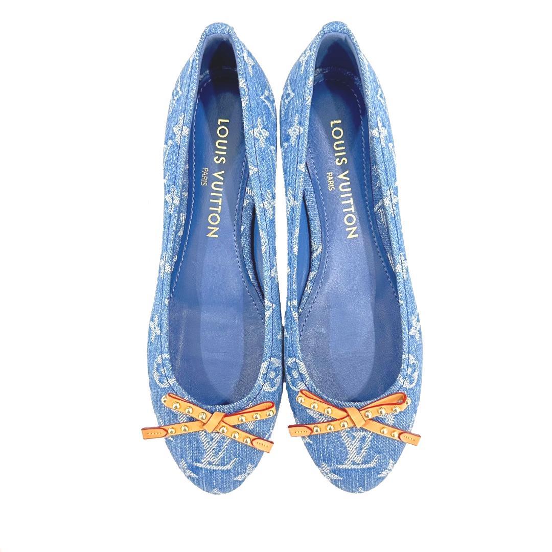 【未使用品】LOUIS VUITTON ヴィトン デニムバレリーナシューズ