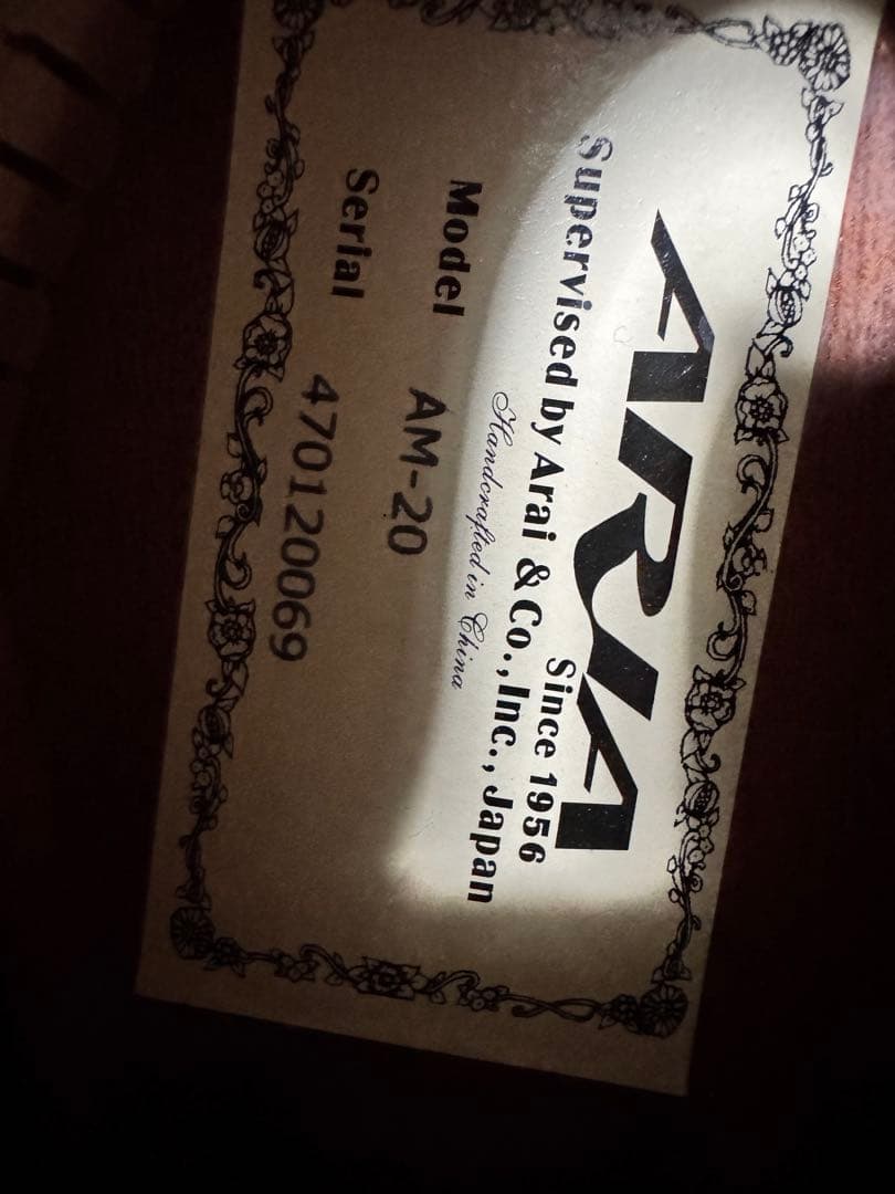 【超美品】Aria AM-20 フラットマンドリン超美品　専用ハードケース 楽器