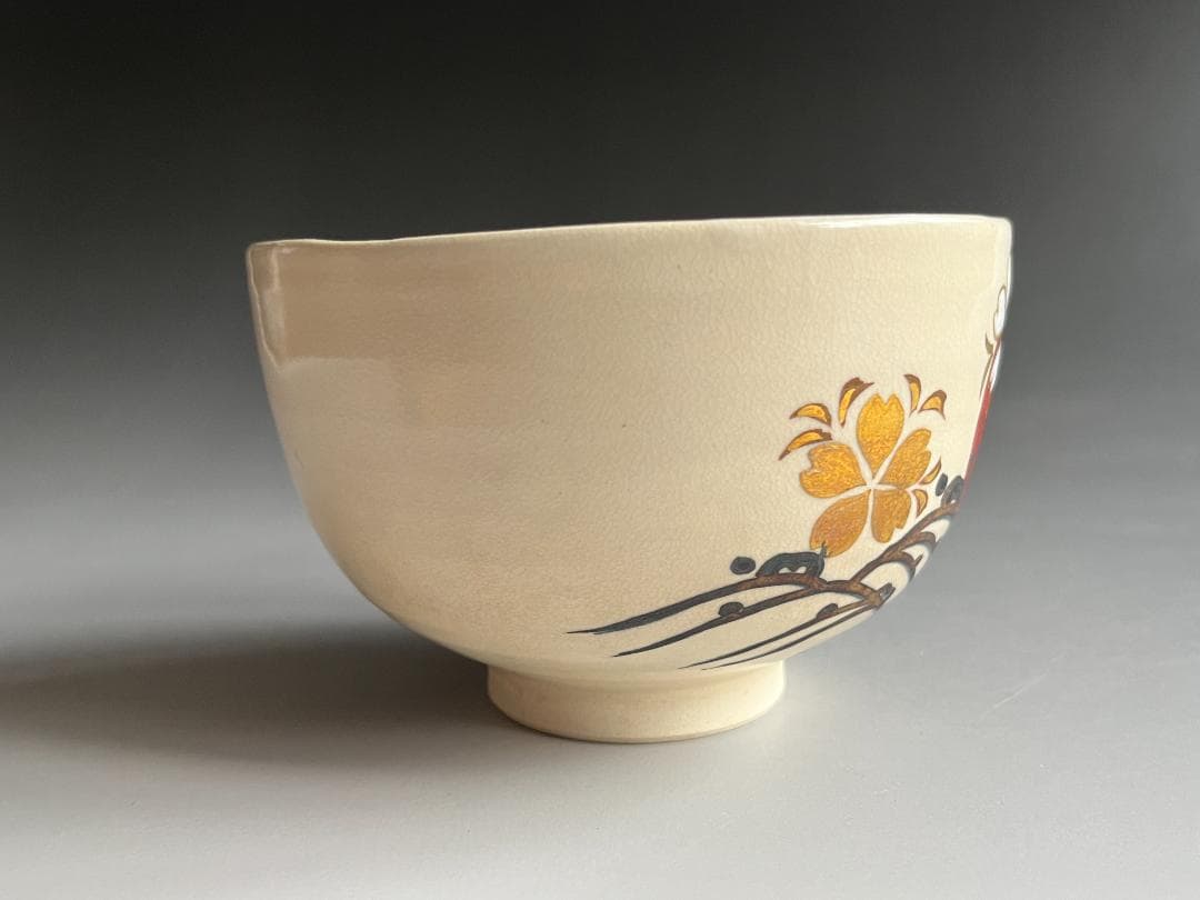 小峠丹山　 葛芳　 日の出桜の絵　 茶碗　 茶道具