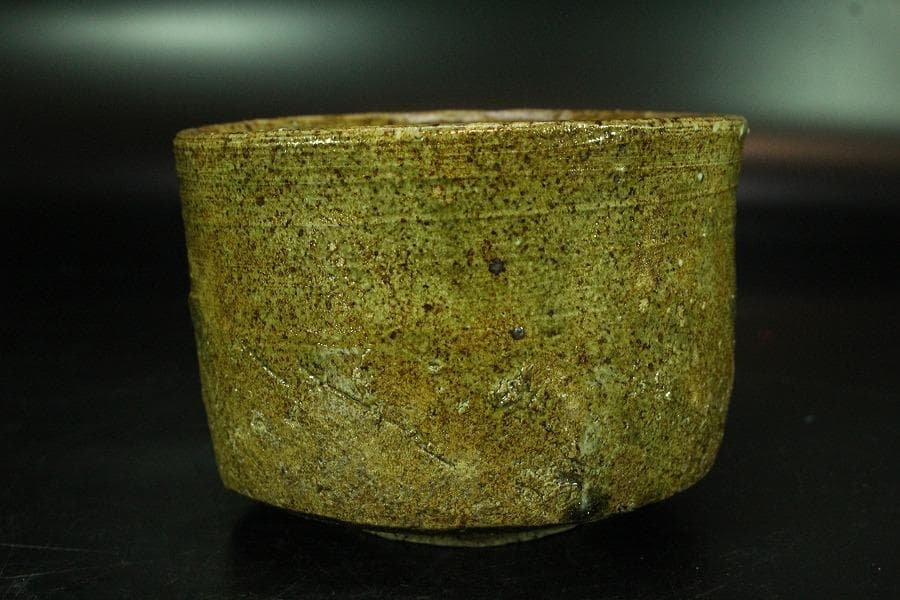 茶道具 古信楽 筒茶碗 釜印 時代箱(K-A219)