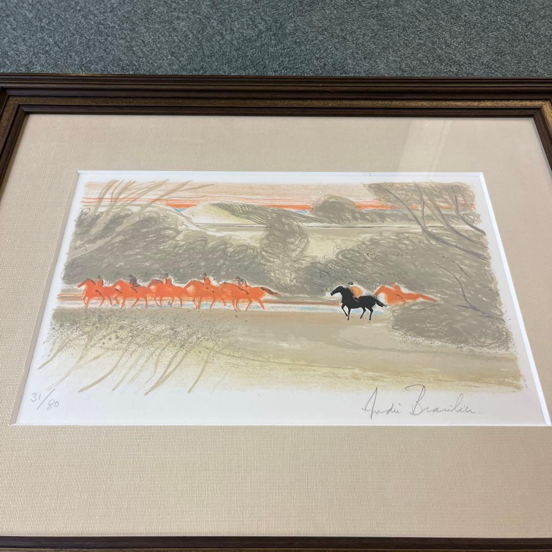 【美品・レア】アンドレブラジリエのリトグラフ 珊瑚色の隊列