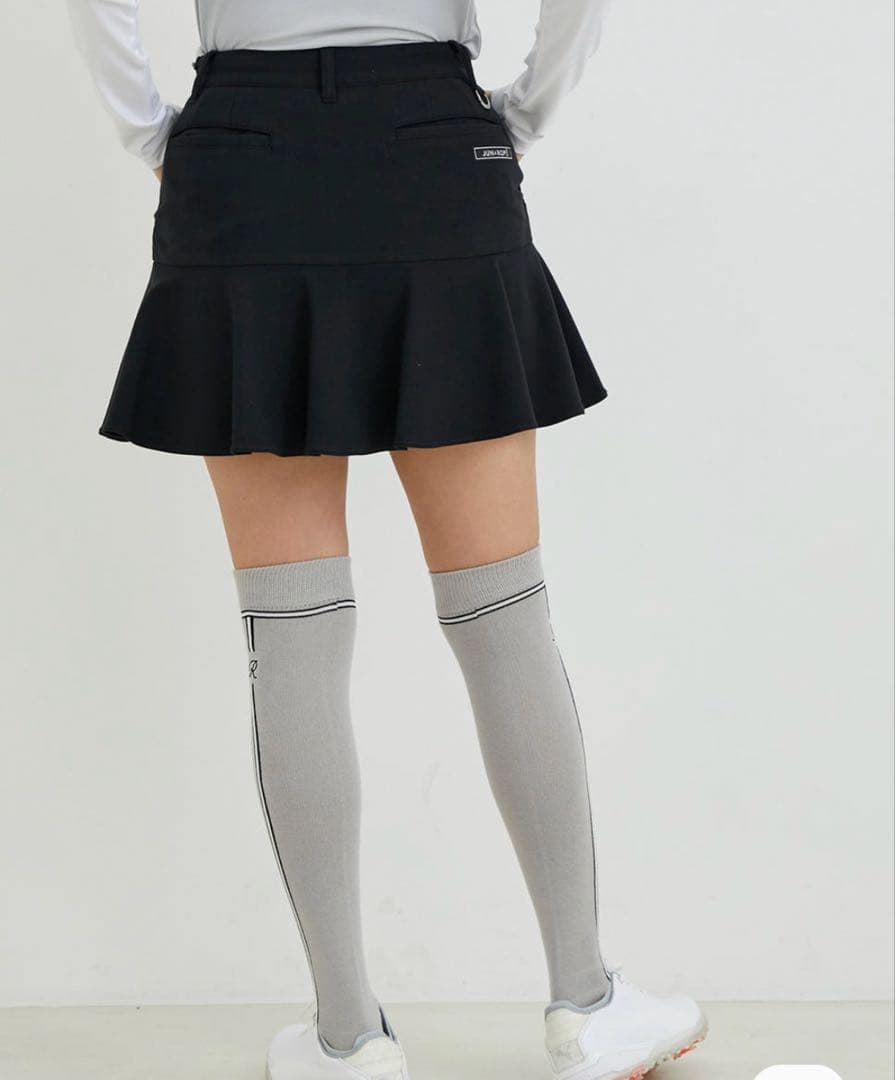 値下げ　新品タグ付き　JUN & ROPE 裏起毛フレアースカート 黒 L