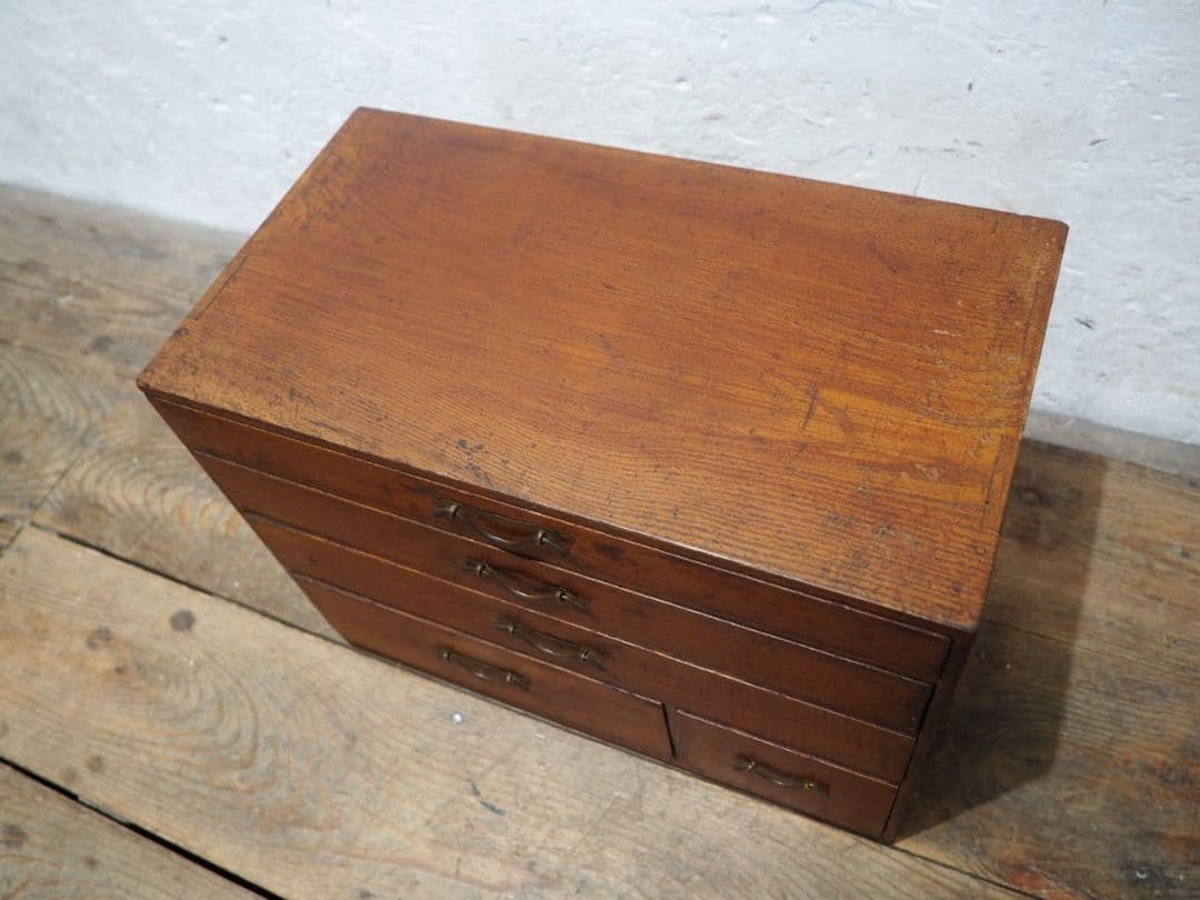 1268 アンティーク　小引き出し　収納棚　小物入れ　ケース　昭和レトロ　骨董