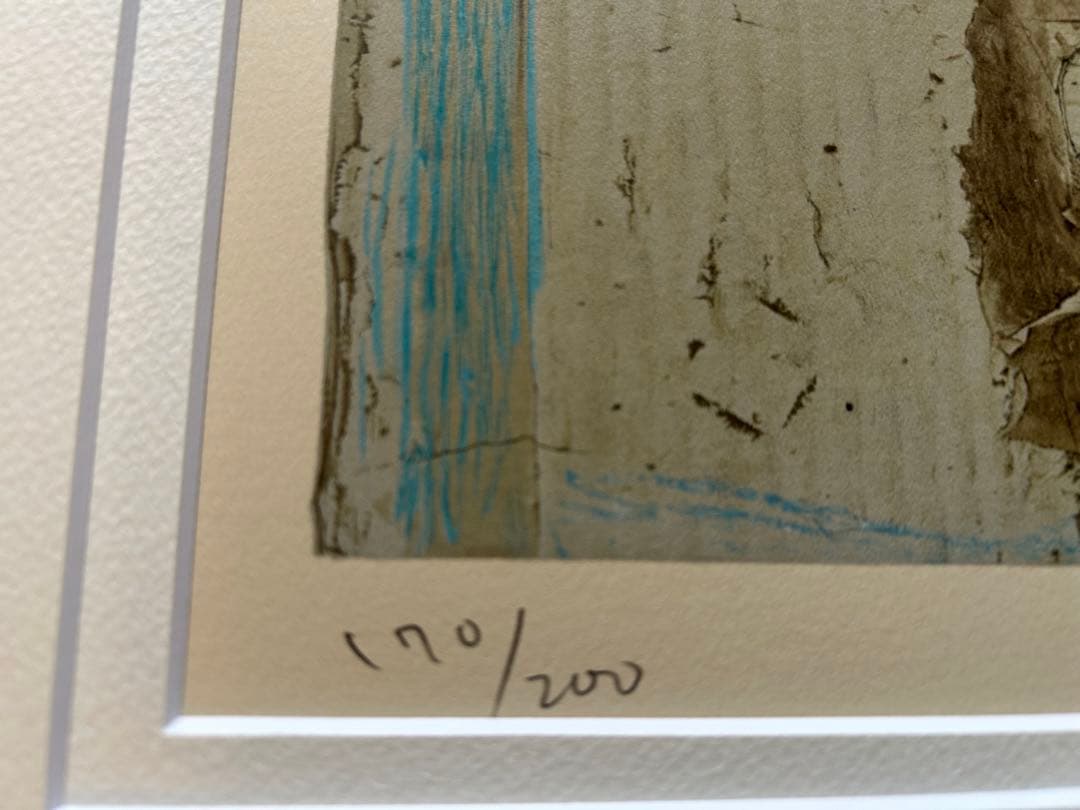 日比野克彦　版画　『Bow』　額付