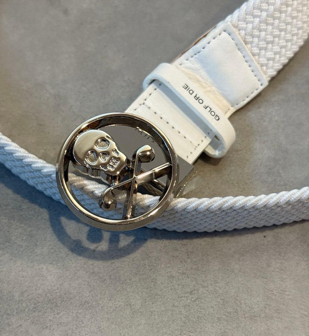 美品 ★ MARK&LONA ベルト レザー 革 ホワイト 正規品