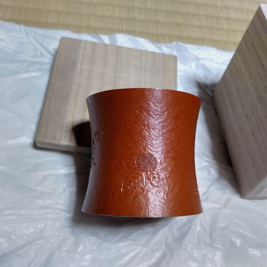 茶道具　緋銅実蓋置　京錺匠　竹影堂　七代　佳永　四世　榮眞造　直筆共箱