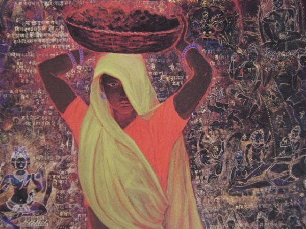 高畑郁子、【インドの女】、希少な額装用画集より、新品額装付、状態良好